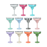 Nouveau Laser Logo personnalisé 8oz couleur acier inoxydable Margarita tasse canette de bière gobelet en acier inoxydable Stable Base chopes à bière pour Bar de fête