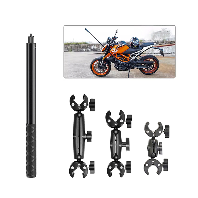 Motorcycle Bicycle Handlebar Mount Bracket Invisible Monopod for GoPro 9 10 11 12 13 Insta360 X4 X3 DJI Moto Camera Accessories