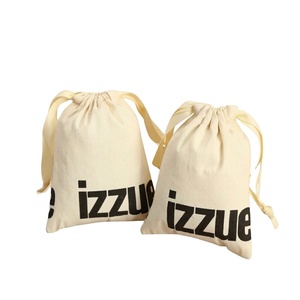 Pochette personnalisée en coton biodégradable avec cordon de serrage, logo sérigraphié, sac à accessoires de mode, vente en gros, MOQ 200 pièces, échantillon en 3-5 jours - Product Image 1