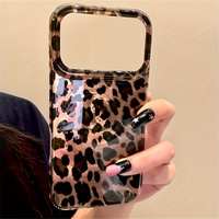Coque de téléphone portable à imprimé léopard marron pour iPhone 16 15 Plus 17 18 Pro Max, coque antichoc à motif vortex, protection arrière INS