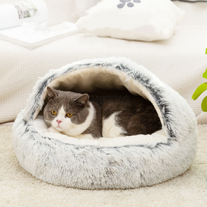 Nhà Máy Bán buôn 35cm giường vật nuôi mèo giường vật nuôi vòng Donut làm dịu màu sắc khác nhau tổng hợp vải phun bông mèo giường - Product Image 4