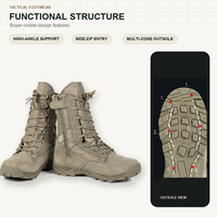 Bottes de travail montantes pour hommes, personnalisées OEM, avec fermeture éclair latérale, lacets et semelle robuste