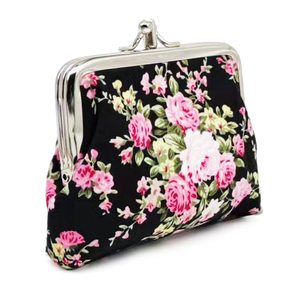 Porte-monnaie en toile à motif de fleurs double face porte-monnaie à serrure pour filles porte-monnaie à serrure pour femmes - Product Image 2