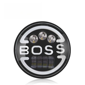 Faro LED Redondo BOSS de 7 Pulgadas, Súper Brillante, 75W, Luz Alta y Baja, DRL, Luces de Conducción para Jeeps, Bombilla Halo H4, 7000LM, 6000K - Product Image 1