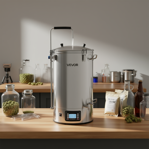 Kit de elaboración de cerveza casera Vevor todo en uno de 16 galones, de acero inoxidable, con control digital, bomba anti-quemaduras y enfriador de mosto. - Product Image 2