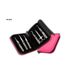 Pince à cils en acier inoxydable de haute qualité ensemble 8 pièces couleurs personnalisées ciseaux à pointe incurvée pointe en fibre disponible pochette personnalisée - Product Image 2