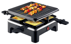 Gril de table à <span class=keywords><strong>raclette</strong></span> intérieur de 650W, plaque chauffante antiadhésive pouvant accueillir jusqu'à <span class=keywords><strong>4</strong></span> <span class=keywords><strong>personnes</strong></span> pour les fêtes et le plaisir en famille, comprend <span class=keywords><strong>4</strong></span> plateaux chauffants - Product Image 6