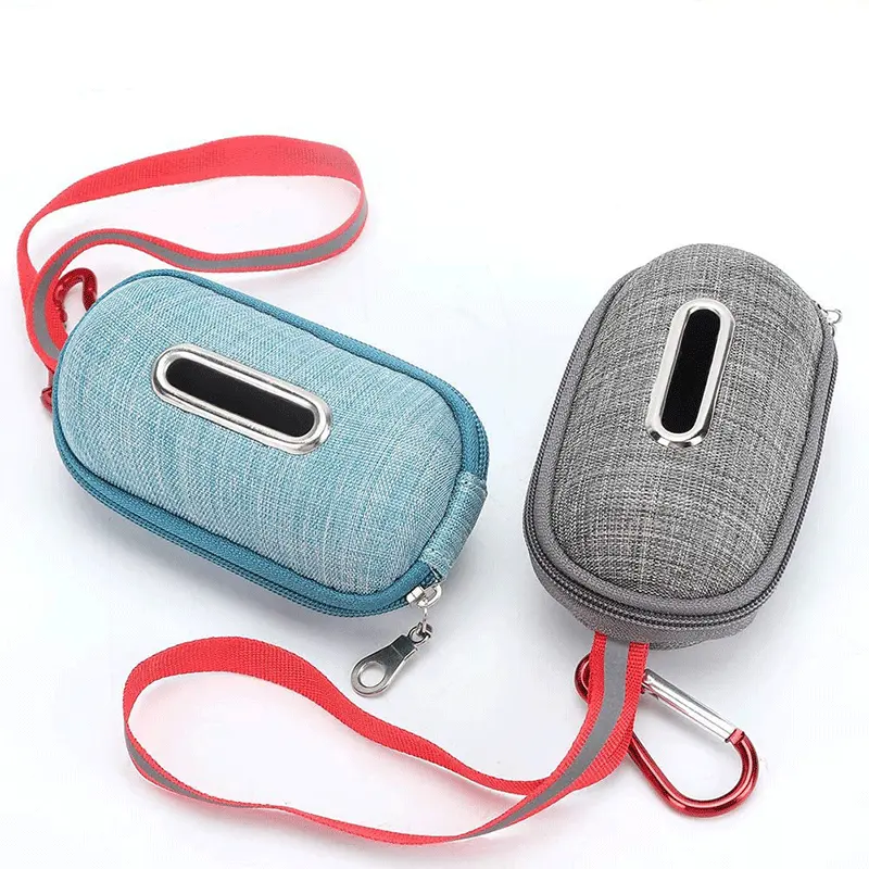 Wholesale Custom Dog Poop Bag Dispenser Linen Fabric Pet Waste Bag Holder Dog Walking Bag With Poop Dispenser