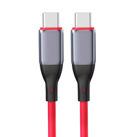 Câble USB C vers USB C à charge rapide 60W PD, cordon de synchronisation de données en silicone souple pour ordinateur portable, téléphone, tablette