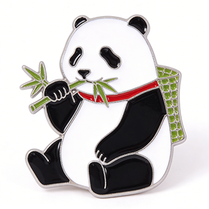 Épinglette personnalisée en métal Panda, badge émaillé, emblème électroplaqué pour vêtements, souvenir, cadeau promotionnel - Product Image 4