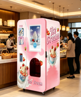 Distributeur automatique de crème glacée molle, paiement intelligent, kiosque de vente de crème glacée sans personnel pour parc d'attractions, station-service