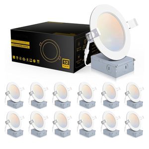 Daybetter 6-inch 12PACK RGB 120V 13W 2700K-5000K Smart LED Recessed <b>Downlight</b> Modern White for Residential Indoor Ceiling Light - Product Image 1