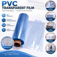 Film PVC transparent haute transparence, imperméable, de qualité alimentaire, film d'emballage rétractable pour vêtements, textiles, boîtes cadeaux