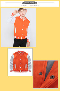 Jersey de béisbol bordado con bloqueo de Color de 400g para niños, chaqueta universitaria con botones y cuello levantado con logotipo frontal - Product Image 4