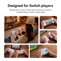 Control de Juego Mecánico Aolion J20 con Joypad para Joy-con Izquierdo y Derecho, Botón Turbo, Giroscopio de Seis Ejes, Inalámbrico BT para PC NS2