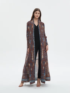 Miyake femmes élégant plissé Abaya à manches longues manteau Cape imprimé pour le printemps automne article chaud exportation moyen-orient <span class=keywords><strong>belle</strong></span> - Product Image 6