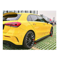 Body Kit Auto Sport Parts Glossy Black Side Skirt untuk Mercedes A-Class W177 CLA C118 AMG 2018+