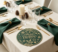 Nappe de table de Noël verte en PVC, imperméable, résistante à l'huile, essuyable, réutilisable, écologique, antidérapante, pour les fêtes, les dîners, la maison, la cuisine