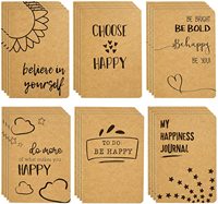 24 cahiers A6 miniatures à couverture souple en papier kraft, avec citations inspirantes et lignes, personnalisés pour la vie quotidienne