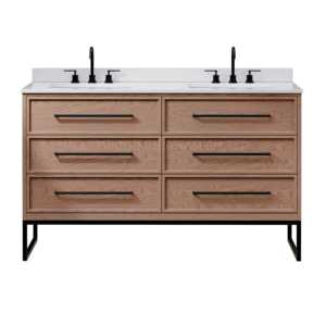 Tocador de baño de estilo lujoso, suelo de MDF de madera maciza, lavabo de porcelana LED de pie, muebles de baño modernos duraderos hechos en Vietnam - Product Image 3