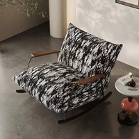 Chaises d'hôtel de luxe à bascule fauteuils design nordiques en velours chaises d'appoint noires et blanches