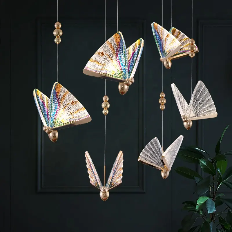 Butterfly Led Pendant Light Indoor Nordic Lighting For Home Living Room Decor Dining Tables Lights Bedside Bedroom Hanging Lamp
