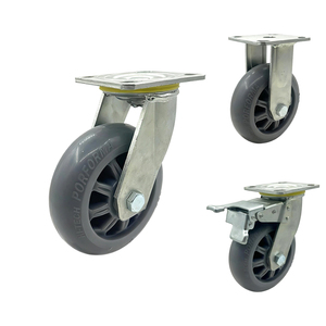 Rodízio Giratório Reforçado de <span class=keywords><strong>150mm</strong></span> (6 Polegadas) com Roda Sólida de TPR de Alta Elasticidade para Carrinhos de Mão - Product Image 2