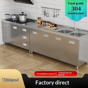 Armadio da Esterno in Acciaio Inox 304, Pieghevole, Design Minimalista Moderno, Semplice, con Fornello Integrato, Armadietto Contenitore per Ambienti Rurali - Product Image 4