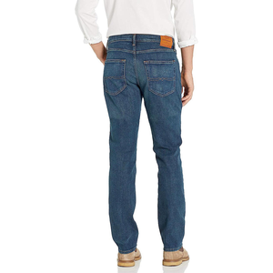 Pantalon en jean décontracté à jambe droite pour hommes Design personnalisé Pantalon en jean taille moyenne délavé coupe ajustée avec fermeture éclair pour hommes - Product Image 1