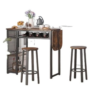 Cross-border retro American style foldable <b>bar</b> <b>table</b> creative coffee shop milk tea shop wall-mounted dining <b>table</b> and chair set - Product Image 5