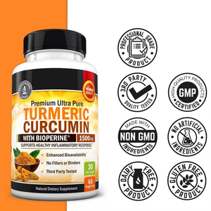 Curcumina curcuma personalizzata con bioperina 1500mg pepe nero capsule vegane estratto di curcuma in polvere supplemento per la salute delle articolazioni