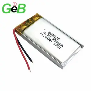 GEB 602035 3,7 V 350mAh Lipo Batería La mejor batería recargable de polímero de litio pequeña Salida de fábrica 400mAh 702035 3,7 V Lipo