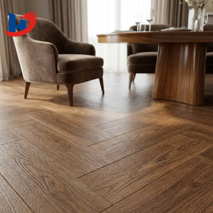 Revêtement de <span class=keywords><strong>sol</strong></span> SPC de luxe, <span class=keywords><strong>parquet</strong></span> en chevrons, texture de marbre en relief, rembourrage IXPE EVA, vinyle rigide hybride, qualité supérieure - Product Image 1