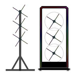 Olograma Độ phân giải cao con người 1x3 nối 65cm điều khiển đám mây Wifi Holographic hiển thị LED holograma 3D Hologram Fan - Product Image 1