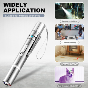 ของเล่นแมวแบบเลเซอร์ชาร์จไฟผ่าน USB เป็นมิตรกับสิ่งแวดล้อม พร้อมแสงเลเซอร์หลากหลายรูปแบบ ไฟ LED สำหรับสัตว์เลี้ยง - Product Image 6