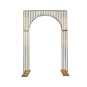 ฉากหลังงานแต่งงานสีทอง ขาตั้งเหล็กสี่เหลี่ยม ตกแต่งพื้นหลังด้วยเหล็กชุบทอง ซุ้มโค้งสำหรับงานแต่งงานกลางแจ้ง อุปกรณ์ตกแต่ง - Product Image 5