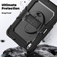 Pour iPad (A16) 11e génération Air 11 Air 13 M3 (2025) Housse de protection robuste avec protection d'écran, sangle d'épaule et porte-crayon