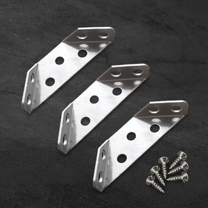 Soportes de esquina de acero inoxidable engrosado para camas, mesas y sillas, marco de soporte de hierro de ángulo fijo de tres lados. - Product Image 4