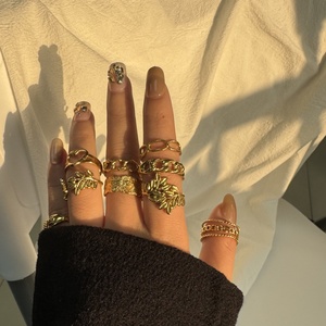 European Adjustable Multi Layer <b>Rings</b> Hollow Personalized Stainless Steel Jewelry <b>Rings</b> Open Heart Tarnish Free 18K <b>Gold</b> <b>Ring</b> - Product Image 1
