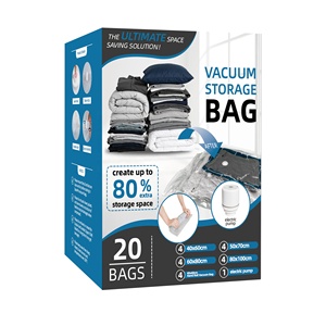 Confezione da 20 <span class=keywords><strong>sacchetti</strong></span> <span class=keywords><strong>sottovuoto</strong></span> con pompa elettrica, salvaspazio <span class=keywords><strong>per</strong></span> vestiti, materassi, coperte, piumoni, cuscini, trapunte, viaggi - Product Image 1
