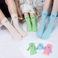 Chaussettes Magnétiques en Coton Peigné pour Famille, Chaussettes Amusantes en Forme de Mains de Dessin Animé, Nouveauté