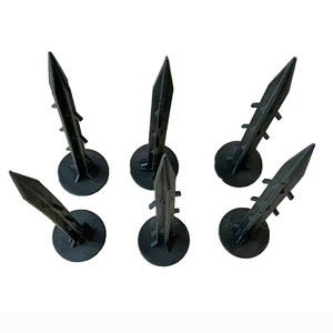 Clous de fixation en plastique <span class=keywords><strong>noir</strong></span> côtelés à pointe barbelée pour géotextile, pour usage agricole et de jardinage - Product Image 6