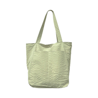 Sac fourre-tout décontracté élégant et léger en coton pour femme DW, avec fermeture éclair et fermoir, poignée souple, doublure en polyester, capacité 3L+