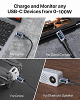 Câble USB Type C vers C PD100W 66W pour téléphone portable, ordinateur portable, câble de charge de données, charge rapide 6A, affichage LED, cordon USBC 0,5M/1M/2M
