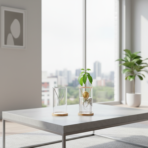 Support pour Micro-légumes en Fibre Végétale – Base Moderne et Légère pour Semis d'<span class=keywords><strong>Avocat</strong></span> en Verre – Écologique et Durable pour l'Intérieur - Product Image 2
