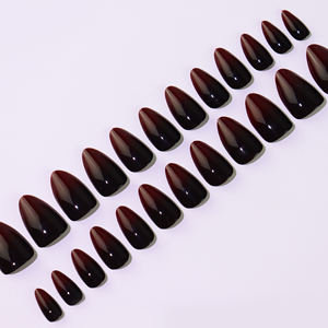 AIERFEI Salon qualité courte forme d'amande Gel <span class=keywords><strong>ongles</strong></span> conseils Ombre presse sur les <span class=keywords><strong>ongles</strong></span> couleur <span class=keywords><strong>rouge</strong></span> <span class=keywords><strong>ongles</strong></span> artificiels - Product Image 4