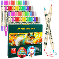 Marqueurs acryliques à pointe souple 36 couleurs pour enfants, dessin manuel, DIY, stylos graffiti anti-décoloration, stylos de peinture artistique pour étudiants