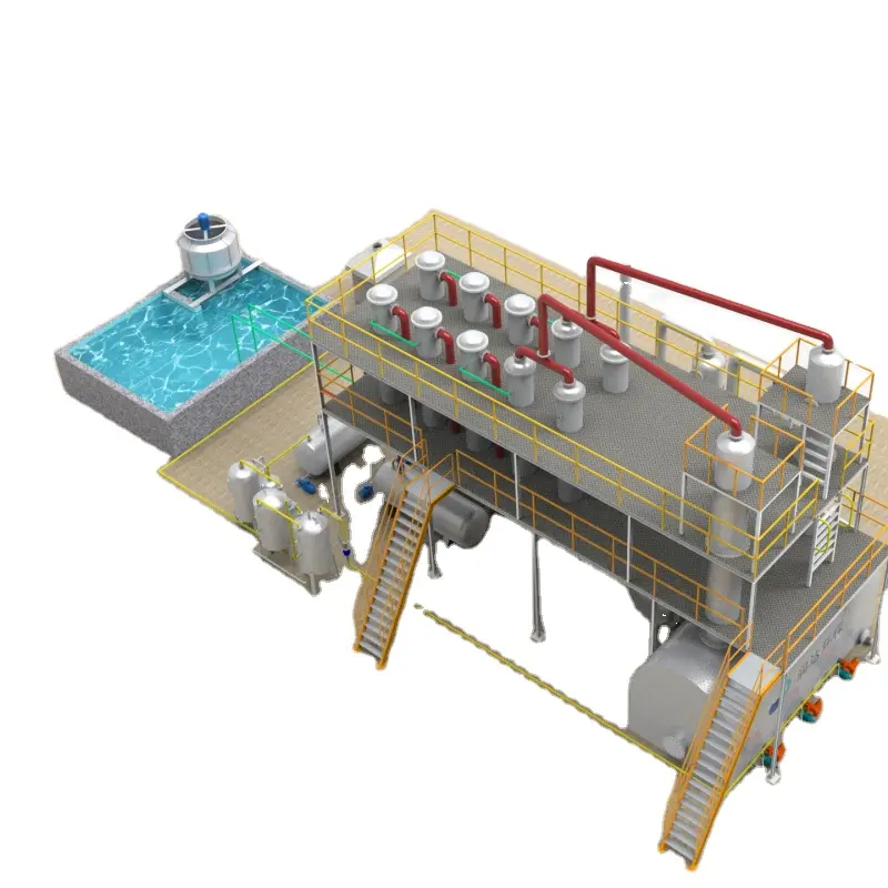 Sistema de destilação industrial com óleo diesel residual