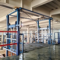 Monte-charge hydraulique personnalisé de 1 à 3 tonnes avec rails de guidage pour entrepôt, plateforme de levage simple à deux étages