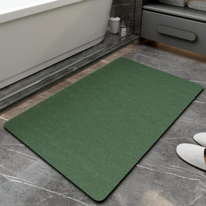 Alfombra de baño de tierra diatomeas, rectangular, de color sólido, de secado rápido, absorbente, antideslizante, para baño, diseño minimalista - Product Image 1